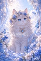 【一作限り】月明かりに包まれる白猫 P566 一作限り】月光に包まれる白猫と白百合の庭 H488 - メルカリ
