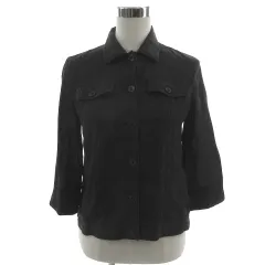 ギャバジンケーティー Gabardine K.T ジャケット ステンカラー 七分袖 リネン100％ 日本製 ブラック 黒 11のサムネイル