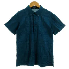 ミッシェルクランオム M.K HOMME ポロシャツ ボタンダウン 半袖 コットン混 チェック ブルー系 青系 46のサムネイル