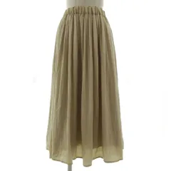 グリーンレーベルリラクシング ユナイテッドアローズ green label relaxing サテンギャザースカート 3624-169-1907 フレア ミモレ丈 ウエストゴム ベージュのサムネイル