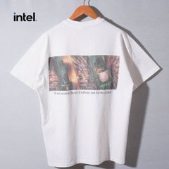 90s USA製 インテル intel Tシャツ L ホワイト ヴィンテージ 企業 プロモ テック シングルステッチ Vintage intel inside ヘインズ Hanes ヘビーウエイト ストリート テック 古着 b8004