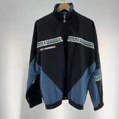 【中古】90s UMBRO ロゴテープトラックジャケット ブラック サイズL[19]のサムネイル