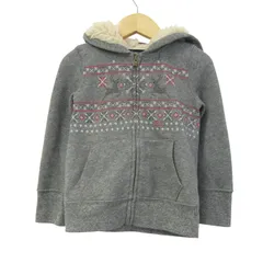 ラルフローレン パーカー トップス ジップアップ スウェット 裏起毛 キッズ 女の子用 3/3Tサイズ グレー×レッド RALPH LAUREN 【中古】のサムネイル
