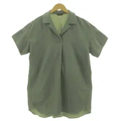 エヴェックス バイ クリツィア EVEX by KRIZIA ロング丈オープンカラーシャツ U5M55-782-75 チュニック丈 タック 半袖 カーキ 40のサムネイル