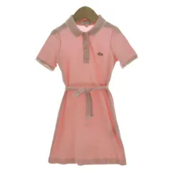 ラコステ LACOSTE ポロワンピース ロゴワッペン 半袖 リボンベルト 鹿の子 コットン ピンク 86cmのサムネイル