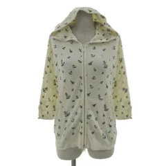 ビームスボーイ BEAMS BOY アンカー柄ワッフルジップアップパーカー 1313-0857-654 ダブルジップ 七分袖 コットン 生成り ネイビー 紺のサムネイル