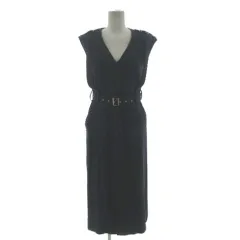 ティビ tibi ベルト付きVネックワンピース 430-6240655 ロング丈 裾スリット ネイビー 紺 0のサムネイル