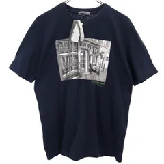 未使用 Mr.JUNK ミスタージュンコ プリント 半袖 Tシャツ M ネイビー クルーネック メンズ 古着のサムネイル