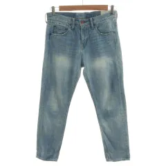 グリーンレーベルリラクシング ユナイテッドアローズ green label relaxing ジーンズ デニム テーパード ユーズド加工 ダメージ加工 コットン ブルー系 水色 40のサムネイル