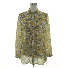 マレーラ MARELLA シルクブレンド花柄シアーブラウス 311607770 スモールカラー 長袖 ライトベージュ イエロー マルチカラー 44のサムネイル