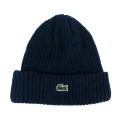 ラコステ LACOSTE ウールリブニットキャップ RK032J-99 ロゴワッペン 日本製 ウール ネイビー 紺のサムネイル