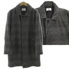 アーバンリサーチ URBAN RESEARCH WOOL＆CASHMERE 中綿ステンカラーコート UR87-17H001 起毛 グレンチェック ブラック 黒 オフ白 Lのサムネイル