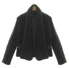 ビーシービージーマックスアズリア BCBGMAXAZRIA シープスキンパイピング ツイードジャケット 10770BMA 羽織り ウール混 ブラック 黒 1のサムネイル