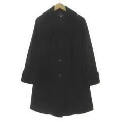 レキップヨシエイナバ L'EQUIPE YOSHIE INABA カシミヤブレンドチェスターコート B1264FCLC54 ボア襟 日本製 起毛 ブラック 黒 17 大きいサイズのサムネイル