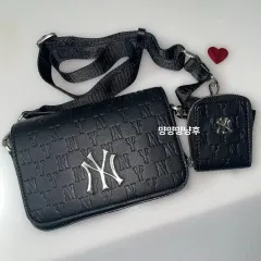 *新品* MLB 엠엘ビー モノグラムフ Who バッグ NY ブラック / クロス ミニバッグのサムネイル