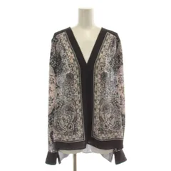 ビーシービージーマックスアズリア BCBGMAXAZRIA ブラウス S 紫 パープル 花柄 Vネック 長袖 /DU25のサムネイル