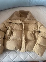美品 ヘルノ サイズ44 ツイード スタンドカラー ショート ダウン 