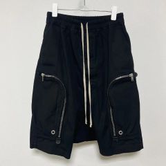 キディル KIDILL ZIPボンテージワイドパンツ ハーフパンツ ブラック