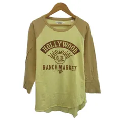 ハリウッドランチマーケット HOLLYWOOD RANCH MARKET 長袖Tシャツ 2 黄色 イエロー 茶 ブラウン ラグラン 七分袖 ロゴプリント /SH ■GY20のサムネイル