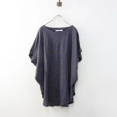 サンバレー sun valley TCスラブ天竺ボーダーワイドプルオーバー M｜ネイビー トップス ブラウス【2400015074238】のサムネイル
