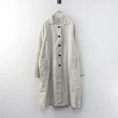 ハグム hagumu リネン長袖ワンピースコート ベージュ∥ゆったり 前開き チュニック 羽織り レギュラーカラー 麻【2400015073125】のサムネイル