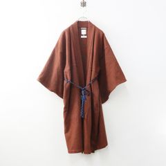 ソウソウ SOU・SOU 京都 小袖羽織 長丈 前開きコート 起毛 S 茶色┃羽織もの 和服【2400015072227】