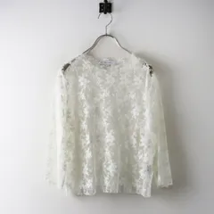 美品 グリードインターナショナル GREED INTERNATIONAL フラワーデザイン レーストップス S ホワイト／長袖【2400015069357】のサムネイル