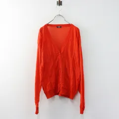 定価18480円 マーブルシュッド marble SUD シアーチェック Vカーディガン オレンジ／トップス 羽織り 長袖【2400015074832】のサムネイル