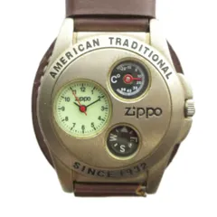 ジッポー ZIPPO 懐中時計 腕時計 ウォッチ クォーツ 温度計 コンパス シルバー色 ■GY11 /MQのサムネイル