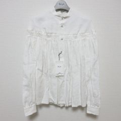 Scye サイ リネンタックブラウス バンドカラー 半袖　 白 40 Scye サイ リネンタックブラウス バンドカラー 半袖 白 40 - メルカリ