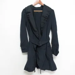 美品 GIORGIO ARMANI ジョルジオアルマーニ ショールカラー ラップコート サイズ38 ネイビー レディース 古着 中古 USEDのサムネイル