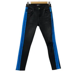 美品 AMIRI アミリ サイドライン クラッシュ デニムパンツ サイズ28 ブラック×ブルー メンズ 古着 中古 USEDのサムネイル