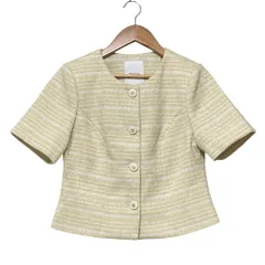 美品 Her lip to ハーリップトゥ Louise Classic Tweed Jacket ショートスリーブ ツイードジャケット 1251307141 S イエロー レディース 古着 中古 USEDのサムネイル