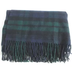 美品 Johnstons of Elgin ジョンストンズオブエルガン ブラックウォッチチェック カシミヤ100% 大判 ストール ネイビー グリーン レディース 古着 中古 USEDのサムネイル