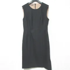 美品 JIL SANDER NAVY ジルサンダーネイビー ノースリーブ ミディドレス ワンピース サイズ38 ブラック レディース 古着 中古 USEDのサムネイル