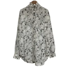 良品 6 ROKU ロク ユナイテッドアローズ LINE PRINT SHIRT シャツ 8611-299-0080 サイズF ホワイト レディース 古着 中古 USEDのサムネイル