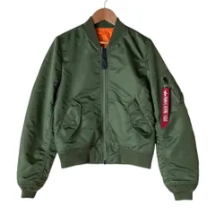 美品 ALPHA INDUSTRIES アルファインダストリーズ MA-１ ボンバージャケット ブルゾン TA7010-203 M カーキ レディース 古着 中古 USEDのサムネイル