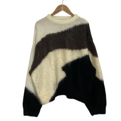 良品 PUBLIC TOKYO パブリックトウキョウ モヘヤブレンド ニット セーター サイズF アイボリー ブラック ブラウン レディース 古着 中古 USEDのサムネイル