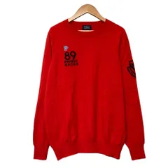 美品 PEARLY GATES パーリーゲイツ クルーネック ウールカシミヤ ニット セーター サイズ5 レッド メンズ 古着 中古 USEDのサムネイル