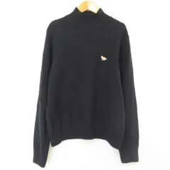 美品 MAISON KITSUNE メゾンキツネ ベイビーフォックスパッチ ウール ハイネック ニット セーター M ネイビー メンズ 古着 中古 USEDのサムネイル