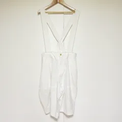 良品 COMME des GARCONS コムデギャルソン AD2014 ポリ縮絨 サロペット ショートパンツ GO-U006 Sサイズ ホワイト  レディース 古着 中古 USEDのサムネイル