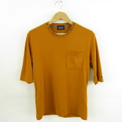 ニコルクラブフォーメン NICOLE CLUB FOR MEN カットソー Tシャツ 五分袖 プリント 茶 48 *A719のサムネイル