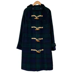 美品 RALPH LAUREN SPORT ラルフローレンスポーツ ブラックウォッチ チェック ダッフルコート サイズ11 グリーン ネイビー レディース 古着 中古 USEDのサムネイル