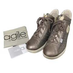 美品 agile by RUCOLINE アージレバイルコライン ヒール スニーカー サイズ37 約23.5cm ブロンズ レディース 古着 中古 USEDのサムネイル