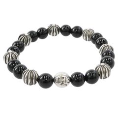 CHROME HEARTS ビーズブレスレット オニキス シルバー 10ミリ - メルカリ