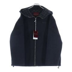 GUCCI (グッチ) 25AW ロゴ刺繍 シルク混 ウール ジップアップ