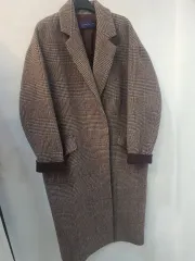THE IZZAT ザアイザット コレクション CHECK チェック モ ウール 앙고라 アンゴラ 87% Long ロング コート 冬用のサムネイル