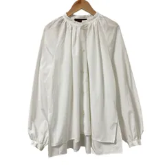 良品 23AW CABaN キャバン トゥモローランド THOMAS MASON社製生地 ハイカウントブロード ギャザーブラウス サイズF ホワイト レディース 古着 中古 USEDのサムネイル