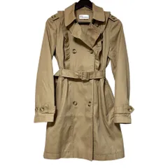 美品 RED VALENTINO レッドヴァレンティノ ダブルブレスト フリル フレア トレンチコート サイズ38 160/80A ベージュ レディース 古着 中古 USEDのサムネイル