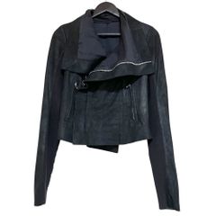 rickowensリックオウエンス 斜めジップ変型レザージャケット - メルカリ